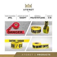 Safety Hazard Barrier Tape - Caution, Danger, Cuidado, Peligro, Do Not Enter