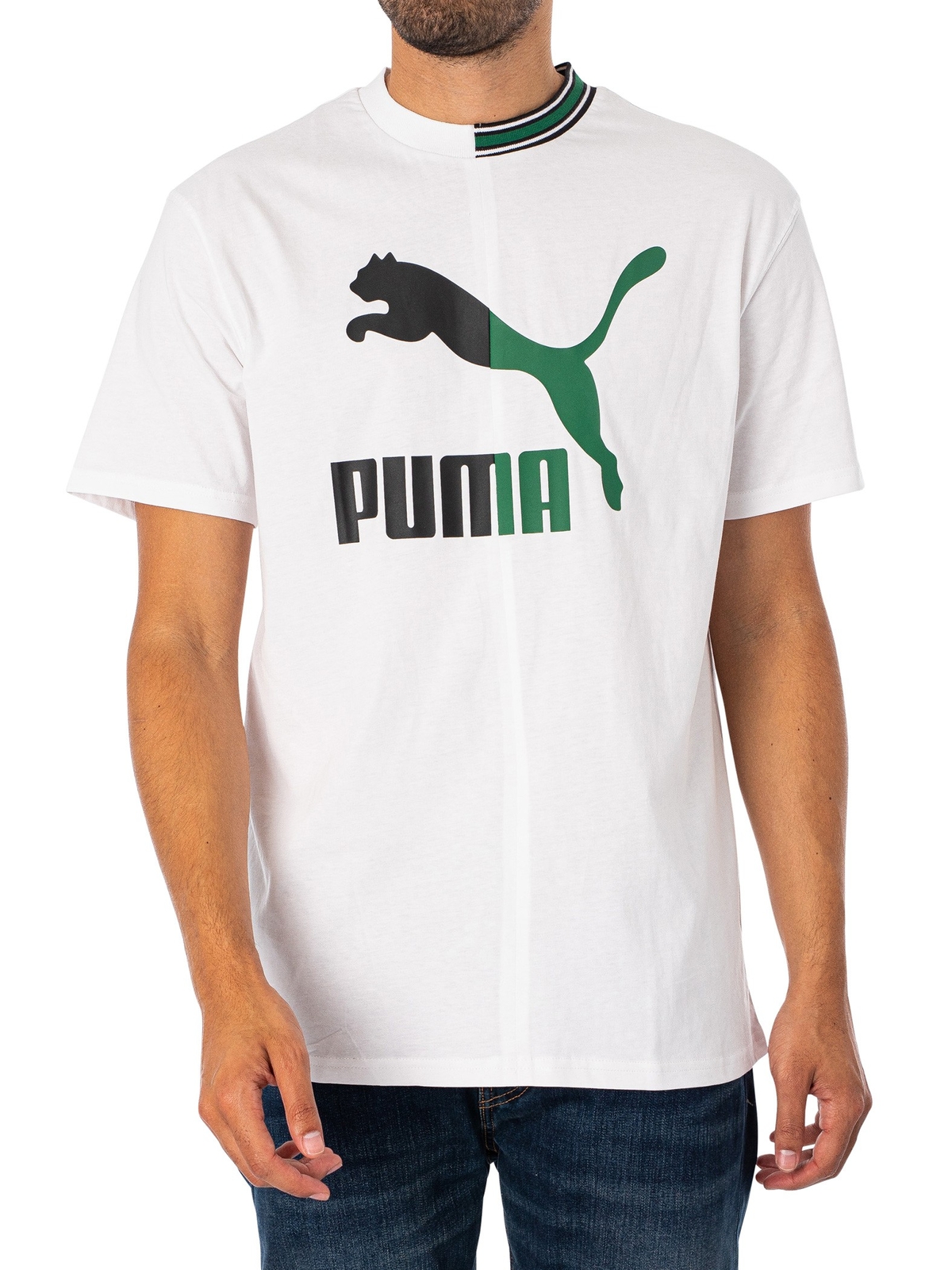 Мужская расслабленная классическая футболка Puma, белая