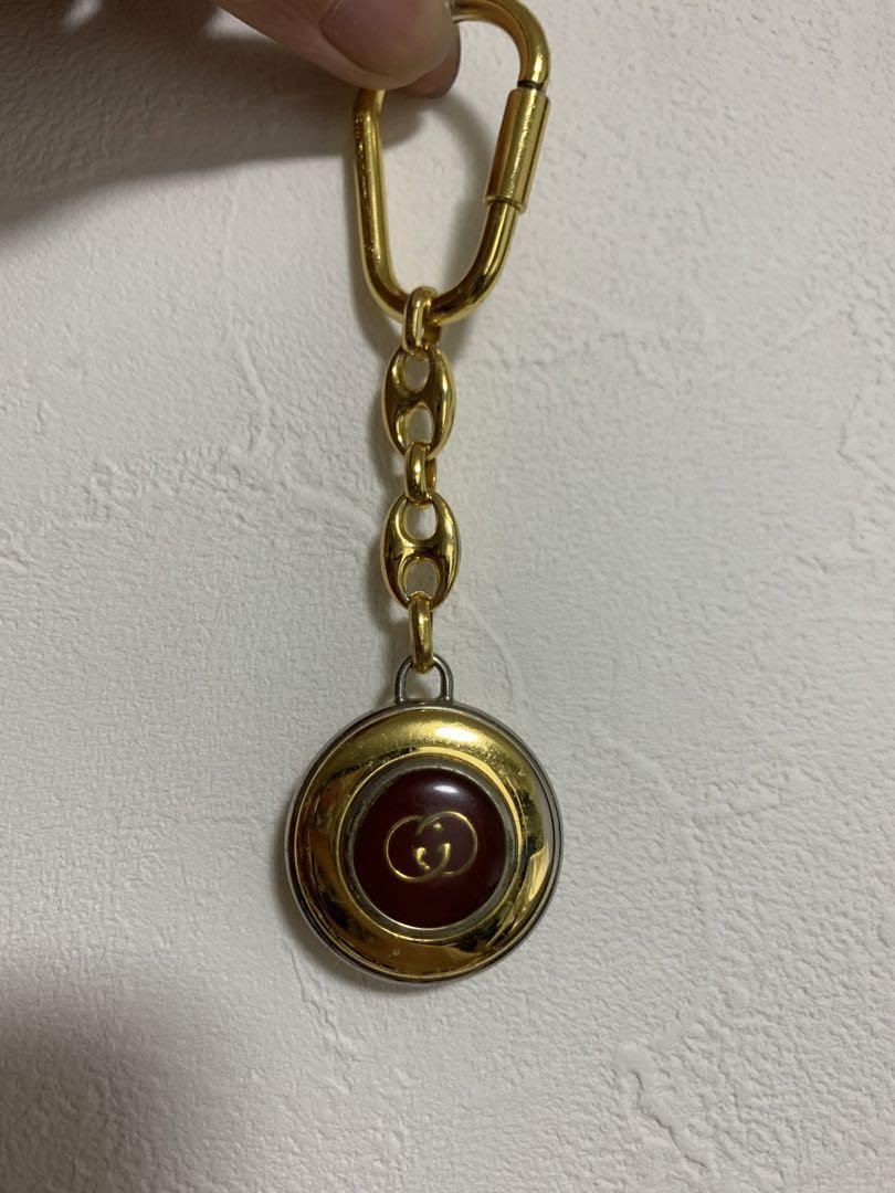 GUCCI Keyring Keychain Bag Charm old gucci gold red GG logo