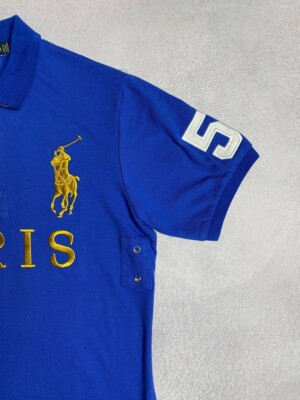 Polo Ralph Lauren Polo Shirt Paris Blue France # 5 Chief