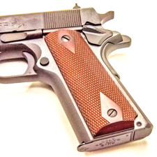 Original 1911 COLT Government Rosewood Double Diamond Grips - Ambi Cut
