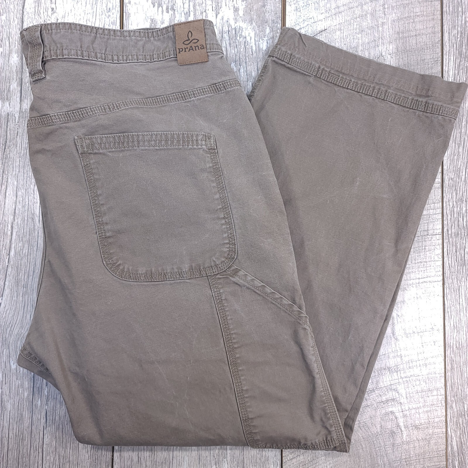 Prana Mens Bronson Pants Size 38x29 Brown Outdoor Hiking Canvas Workwear Utility