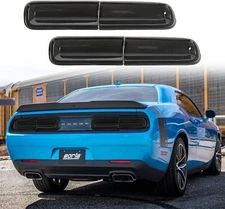 Smoked Tail Light Covers Rear Light Guards Trim For Dodge Challenger 2015-2023