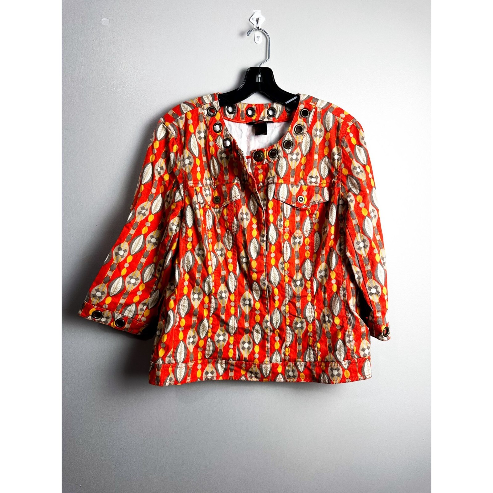 Multiples 60s/70s Printed Snap Button Grommett Wo… - image 1