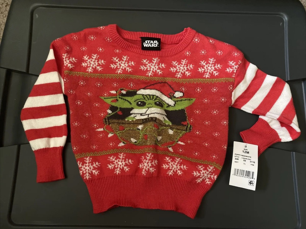 Star Wars Baby Yoda Ugly Christmas Sweater Infant/Toddler Size 12