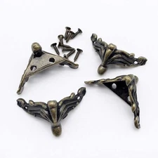 4pcs Jewelry Chest Gift Box Wood Case Decorative Feet Leg Corner Protector Guard