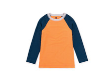 Tea Collection Boy's Long Sleeve Orange Navy Swim Rash Guard Sz 3