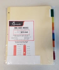Set Of 8 Monarch Mylar Reinforced Index Dividers With Insertable Tabs