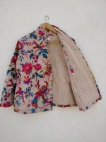 New indigo kantha quilted short kimono women wear vintage coat festival fashion