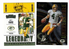 BRETT FARVE LOT OF 2 NFL FOOTBALL   LEGENDARY+UNBREAKABLE