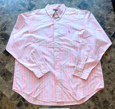 POLO Ralph Lauren Striped Pink Classic Fit Button Down Shirt Mens Size 17 1/2