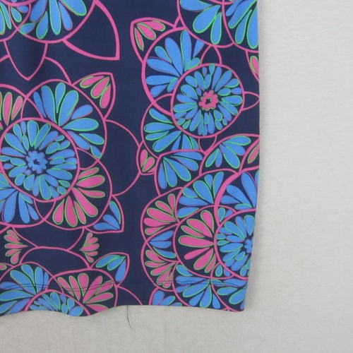 Tori Richard Dress Womens Medium 12 Blue Pink Black Floral Straight Shift Retro - Picture 8 of 16