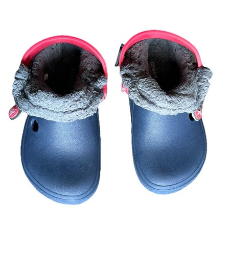 Crocs 204655 Blitzen III DualComfort Faux Fur SlipOn Clog C11 Rare Navy Casual - 第 1/12 張圖片