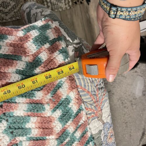 Vintage Chevron Knit Crochet Granny Throw Blanket LARGE 76”x 54” Handmade Afghan - Picture 5 of 11