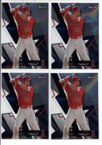 LOT OF (4) MIKE TROUT 2018 TOPPS FINEST #50 ANGELS BASE CARDS FC8200