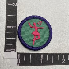 Small Round Pink BALLERINA Dancer Patch 81E5