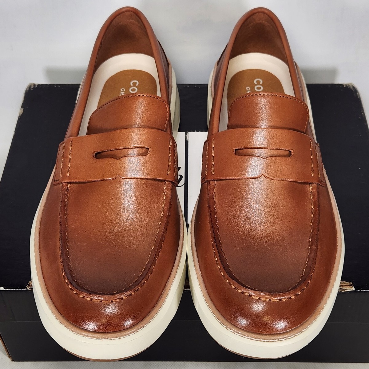 Size 8 - Cole Haan Grandpro Topspin Woven Heel Penny Loafer  display picture 2