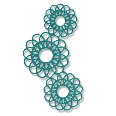 1 Stanzschablone Hintergrund, Blüten + Ornamente, Sizzix Thinlits