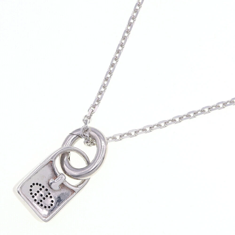 HERMÈS Collana Hermes Evelyn serie amuleto catena SV argento sterling 925 ciondolo