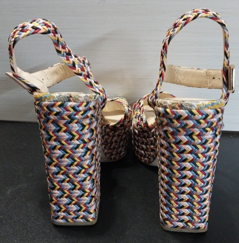 Jessica Simpson Brycen Colorful Ankle Strap Slingback Platform Sandals Size 8M - Picture 8 of 10