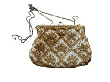 Vintage La Re Gale ,Ltd. Gold Beaded Ladies Evening Cocktail Purse