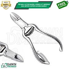 Toe Nail Cutter Barrel Spring 4.5" Ingrown Nail Nipper Clipper Locking Handle