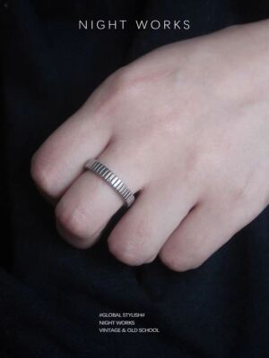 NIGHT WORKS Nordic minimalist narrow edition plain ring  basic ring tail ring