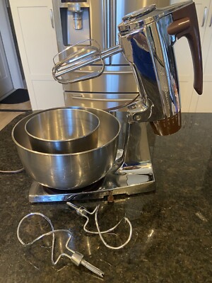 VINTAGE SUNBEAM DELUXE MIXMASTER 12 SPEED MIXER CHROME MCM Tested