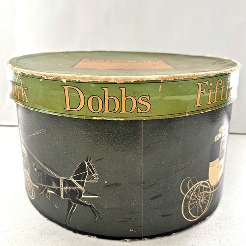 De colección Verde Dobbs Quinta Avenida Ovalado Caballeros Sombrero Caja Nueva York Shabby Decoración - Imagen 2 de 13
