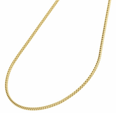 Real 10K Yellow Gold Franco Box Chain Necklace 18