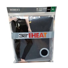 32 Degrees Heat Womens XL 34-36 Black Base Layer Pant Black 1 Pair New Anti Odor