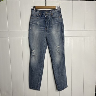 Lucky Brand Women's Drew Mom Distressed Jeans Size 2 Medium Wash