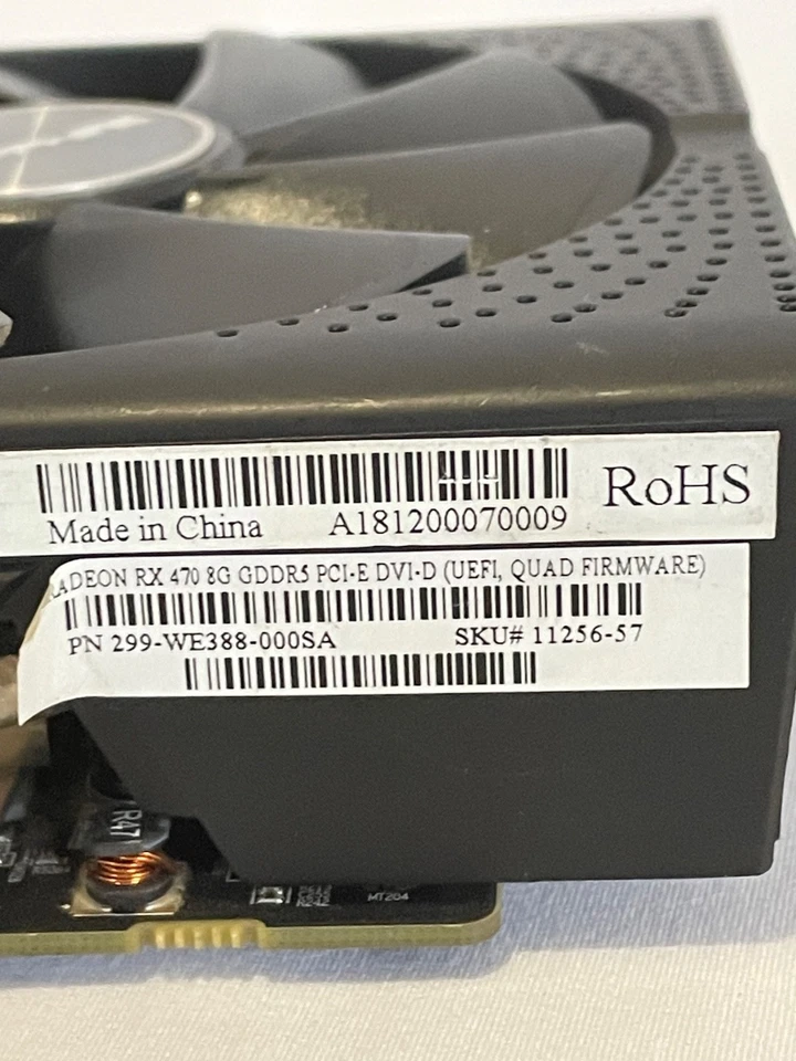 Sapphire Radeon RX 470 8GB UEFI QUAD FIRMWARE - DVI PORT ONLY Dual Fans - Image 3 of 4