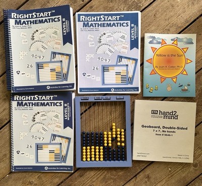 RightStart Mathematics Level B Lessons, Worksheets (partial), Abacus, Geoboard