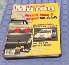 Modern Motor mag Aug 1989 .Brock's car crash, Sierra, Holden Monaro, Mercedes