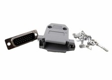 10pcs DB26 Male Plug 26 Pin 3 Rows D-Sub Connector Plastic Hood Cover Backshell