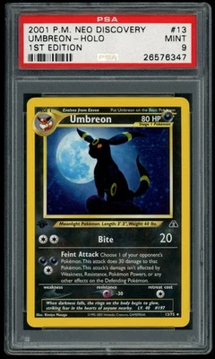 2001 POKEMON UMBREON-HOLO 1ST EDITION NEO DISCOVERY #13 PSA 9