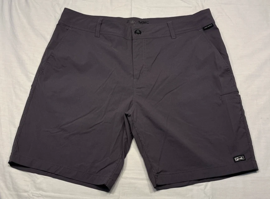 Pelagic Shorts Mens 36 Gray Bermuda Stretch Fishing Outdoors Performance Tech
