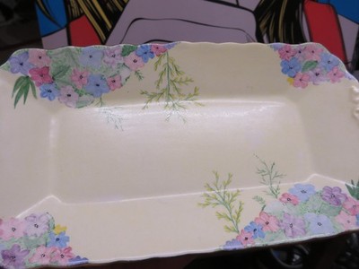 Vintage Empire England Sandwich Rechteck Schale Tablett Teller Selten Blumenmuster