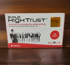 NEW Evolis High Trust Full Panel Color Ribbon 200 Prints per Roll YMCKO R3011