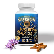 Vision Max 20/20 Eye Health Supplement – Lutein, Zeaxanthin, Saffron & Astaxanth