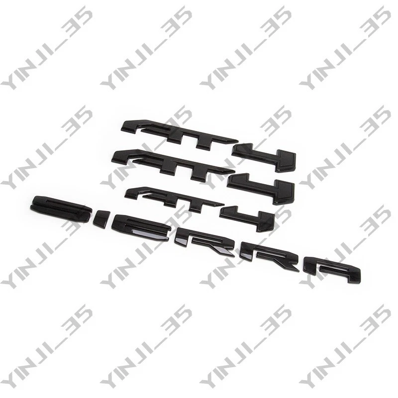 NUEVO KIT 4 PIEZAS negro brillante AT4 emblema Sierra apto para GMC Sierra 1500 2500hd 2019-2026 Foto 3 de 4