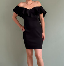 Guess Black Off The Shoulder Mini Dress  (Small)