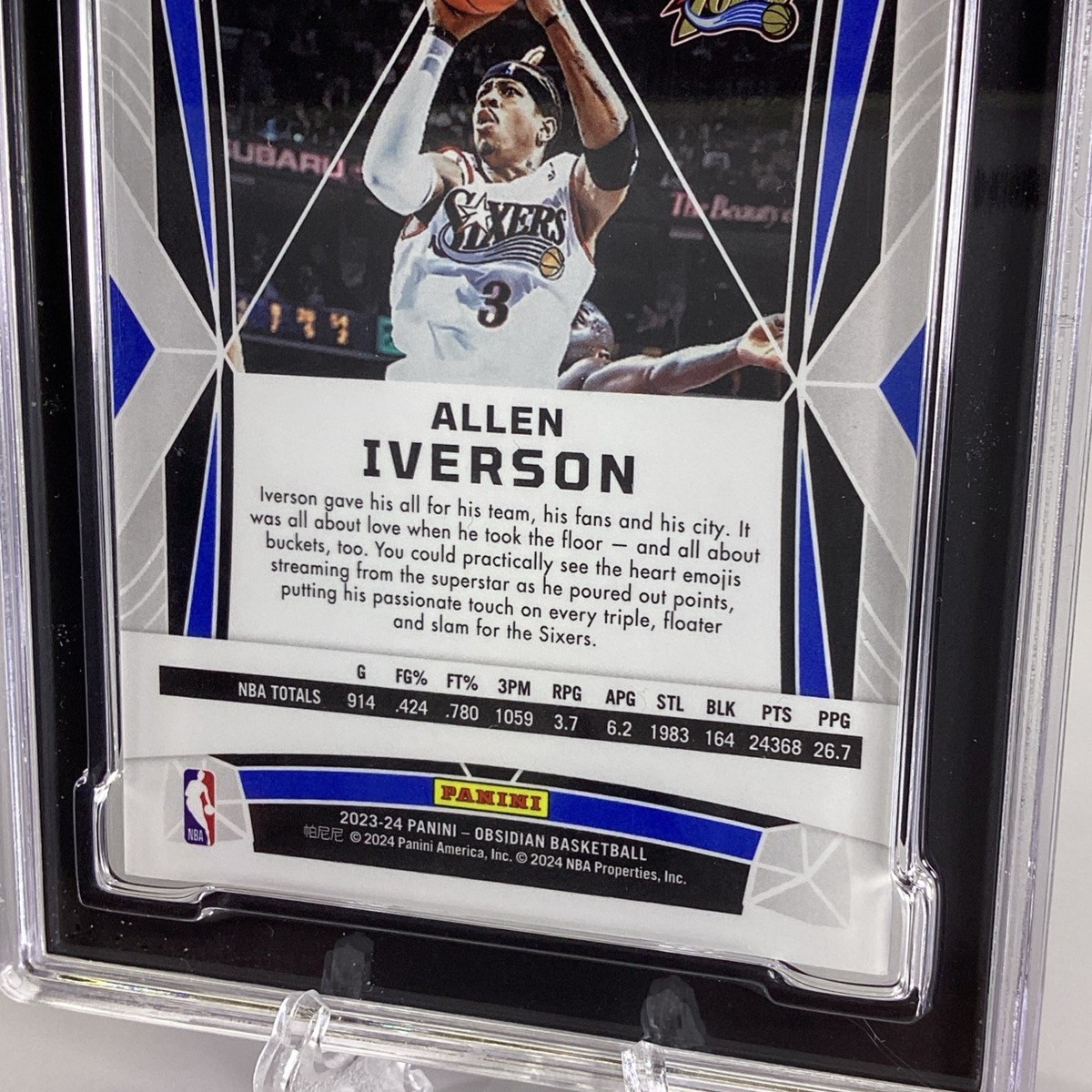 Allen Iverson /25 76ers 2023-24 Obsidian #80 Electric Green Etch 