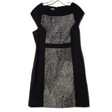Anne Klein Dress A-Line Cap Sleeve Black White Women 12