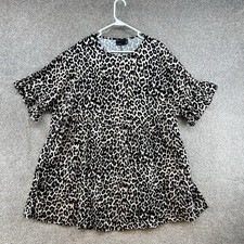 Asos Design Women's Dress Size 14 Multicolor Animal Print Short Sleeve Stretch