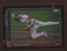 2025 Topps Chrome Black Refractor #80 Nolan Gorman Cardinals 9/10