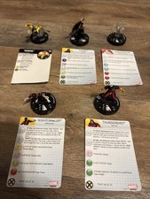 Lot Of 5 X-men Heroclix Figures With Cards Banshee Storm Professor Nightcrawler