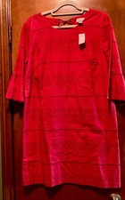 NWT Loft Dress Bell Sleeve 100% Cotton Eyelet Lined Size Medium