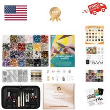 Jewelry Making Kit DIY Natural Crystal Chip Stones Beads Tools kit Jewelry Wi...